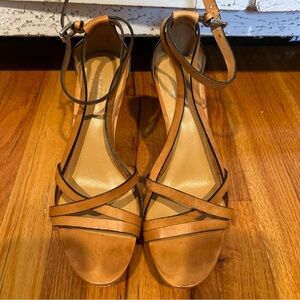 Coach Maleena Vachetta Platform Wedge Leather